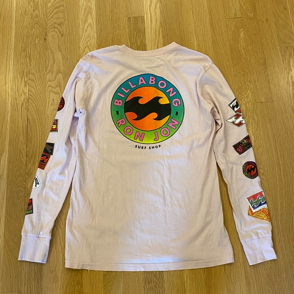 Billabong  Ron Jon Surf Shop Womens Soft Pink Long Sleeve Tee Shirt / Size S - Picture 7 of 13